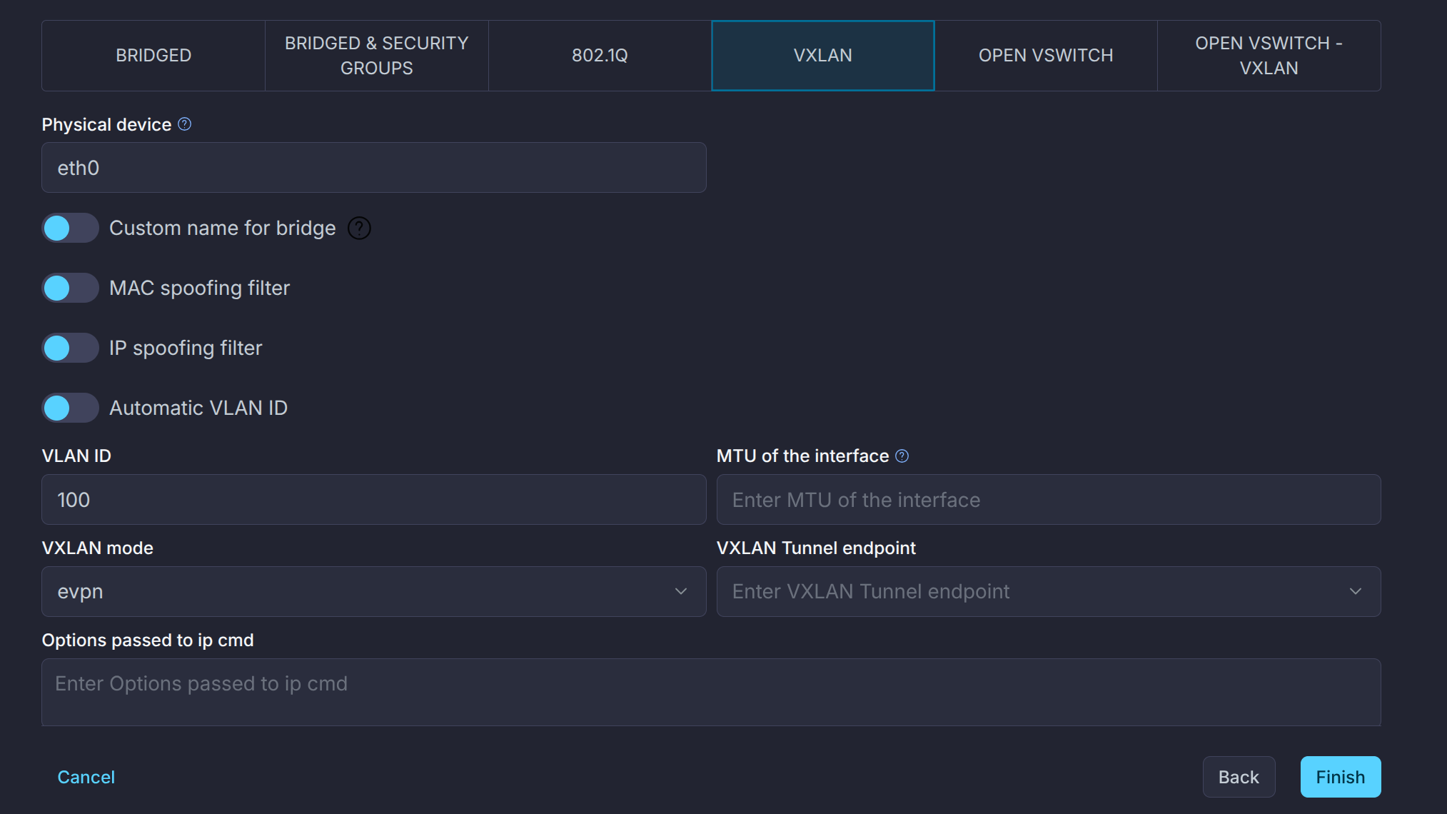 Sunstone network config