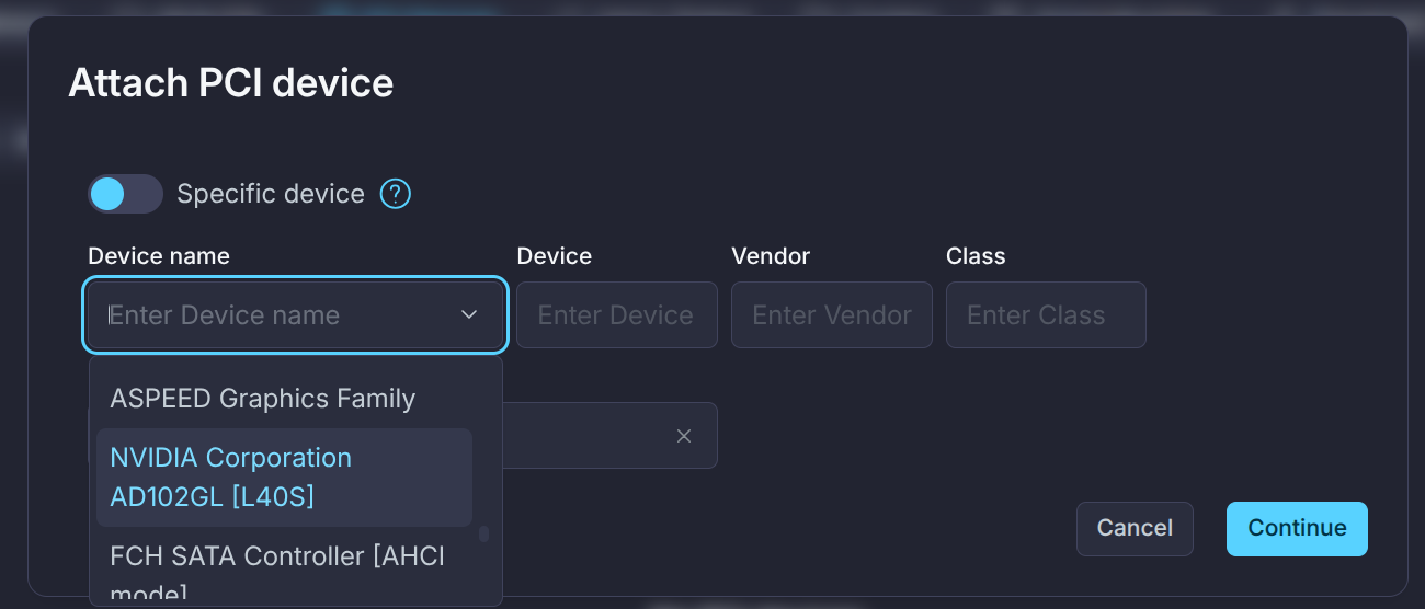 Attach PCI