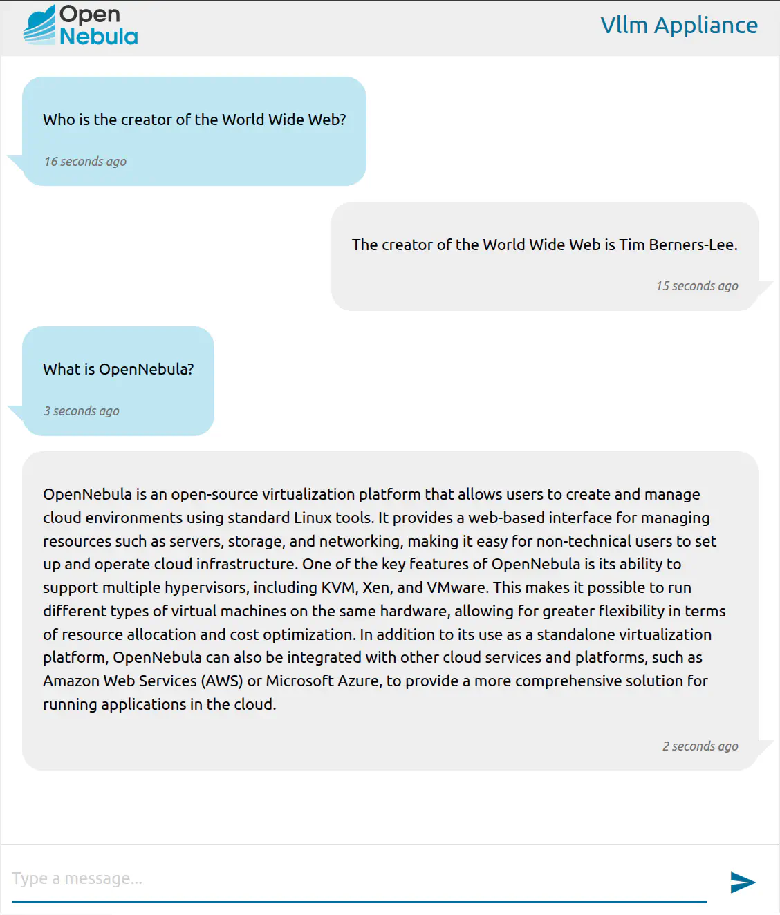 vLLM webchat