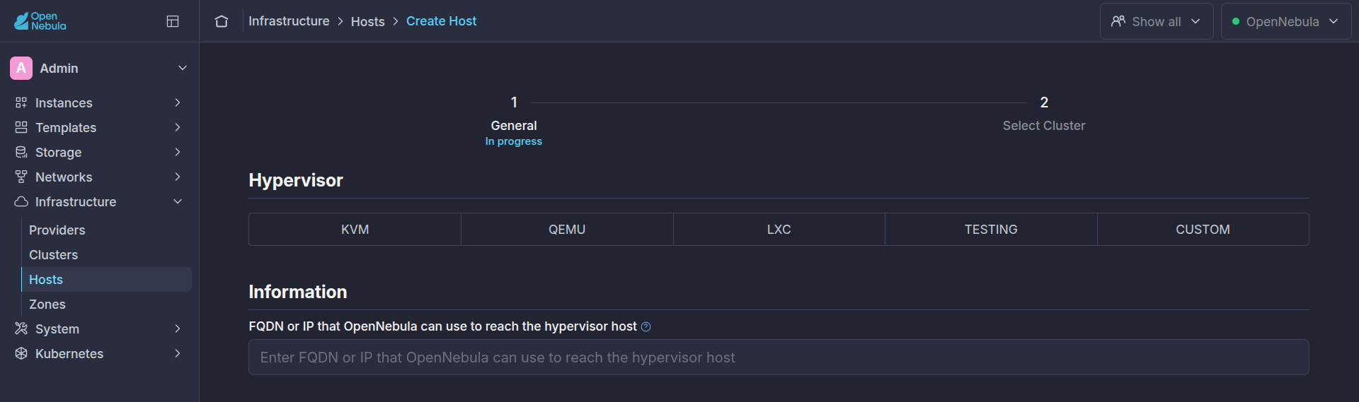 Sunstone Host create
