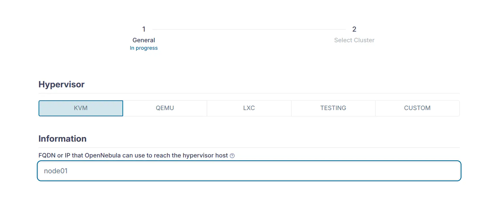 Create Host Dialog