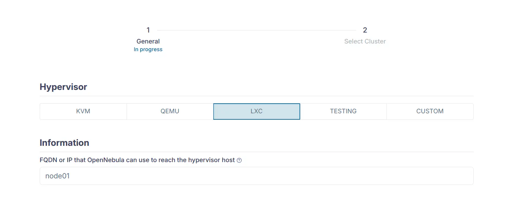 Create Host Dialog