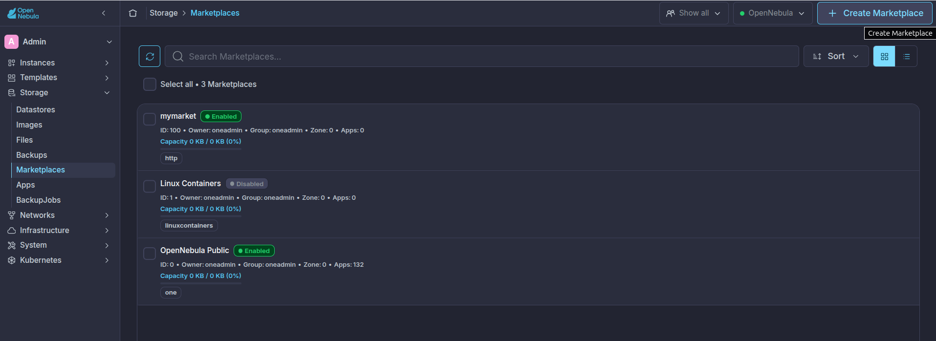 Marketplace create