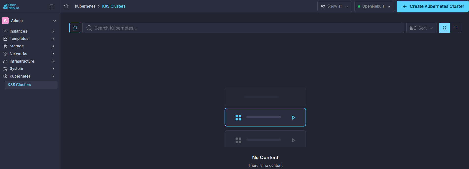 OneKS create Cluster step 1