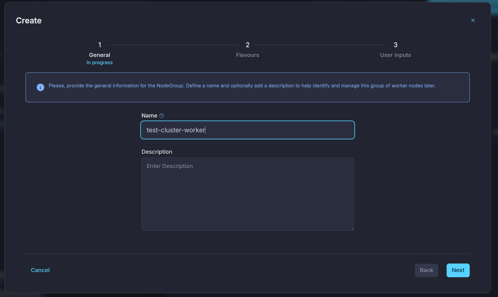 OneKS create K8s Cluster choose k8s version