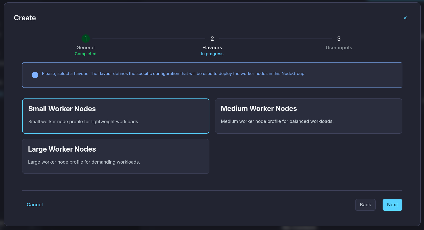OneKS create K8s Cluster choose k8s version