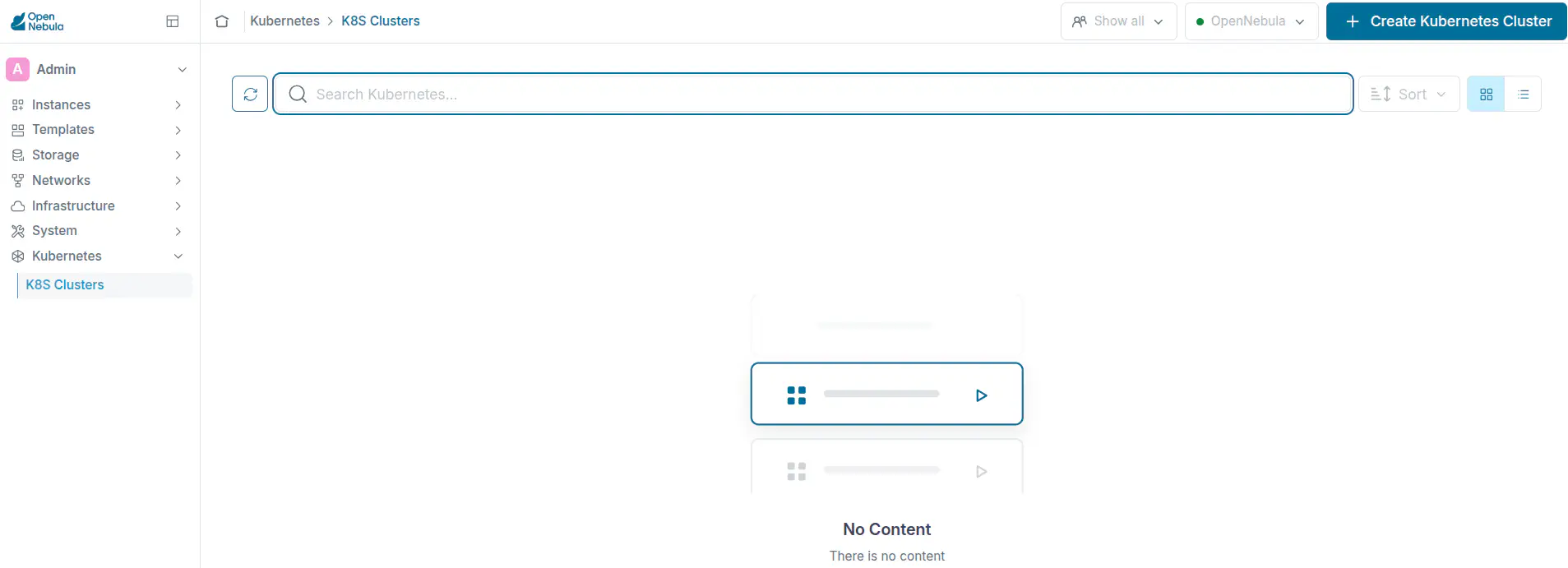 OneKS create Cluster step 1