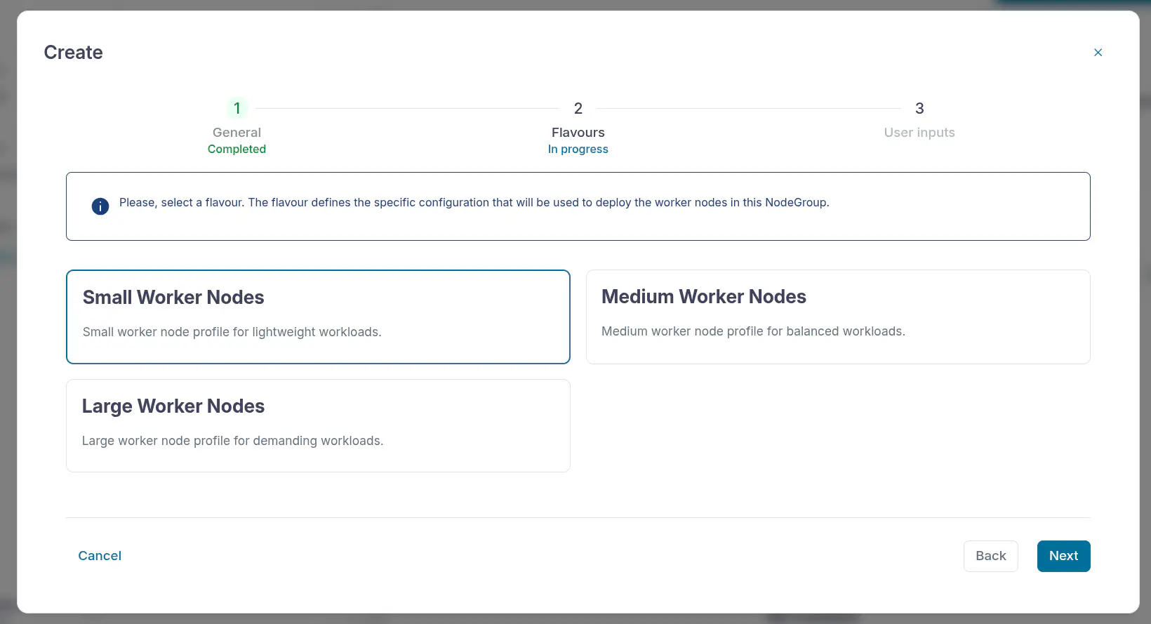 OneKS create K8s Cluster choose k8s version