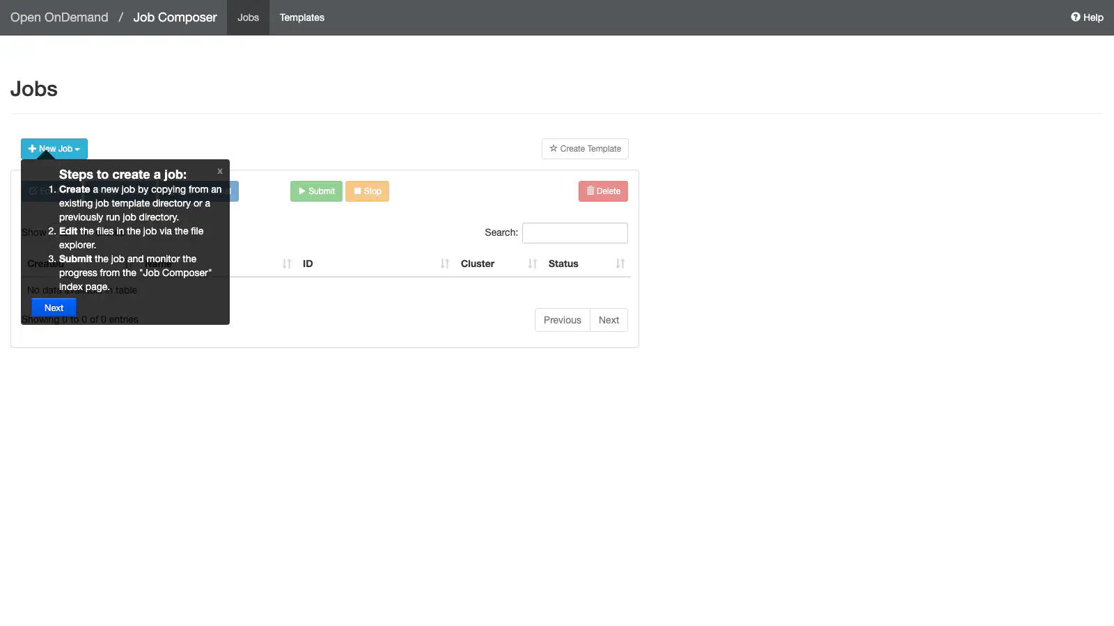 A job submitted from the Job Composer and completed on the Slurm cluster