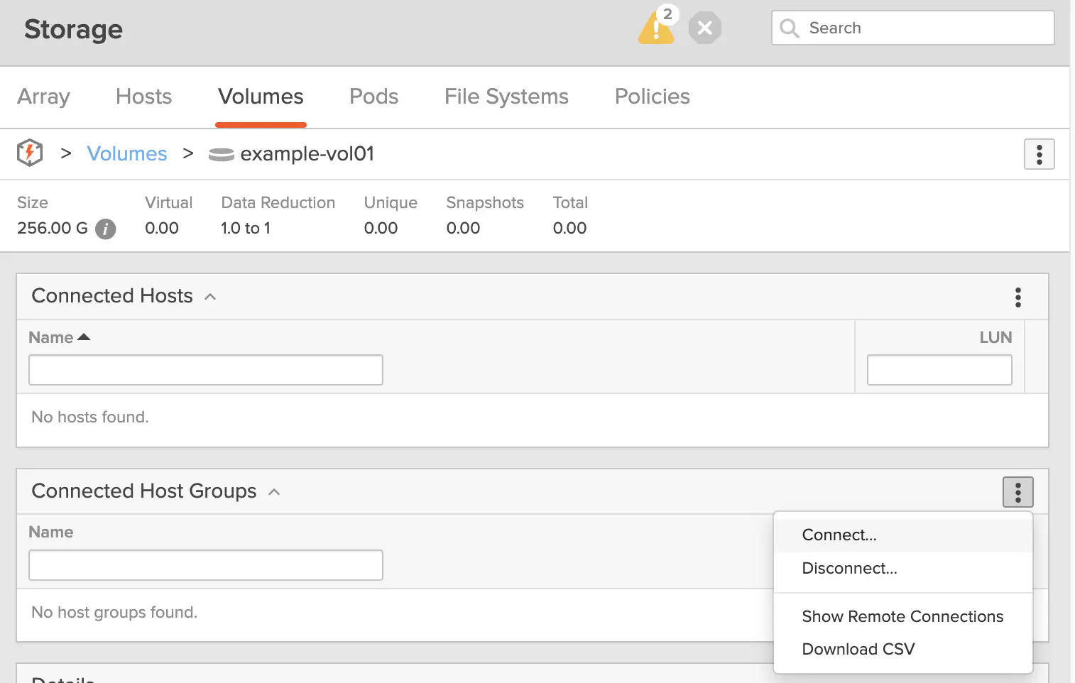 PureStorage Connect Hostgroup