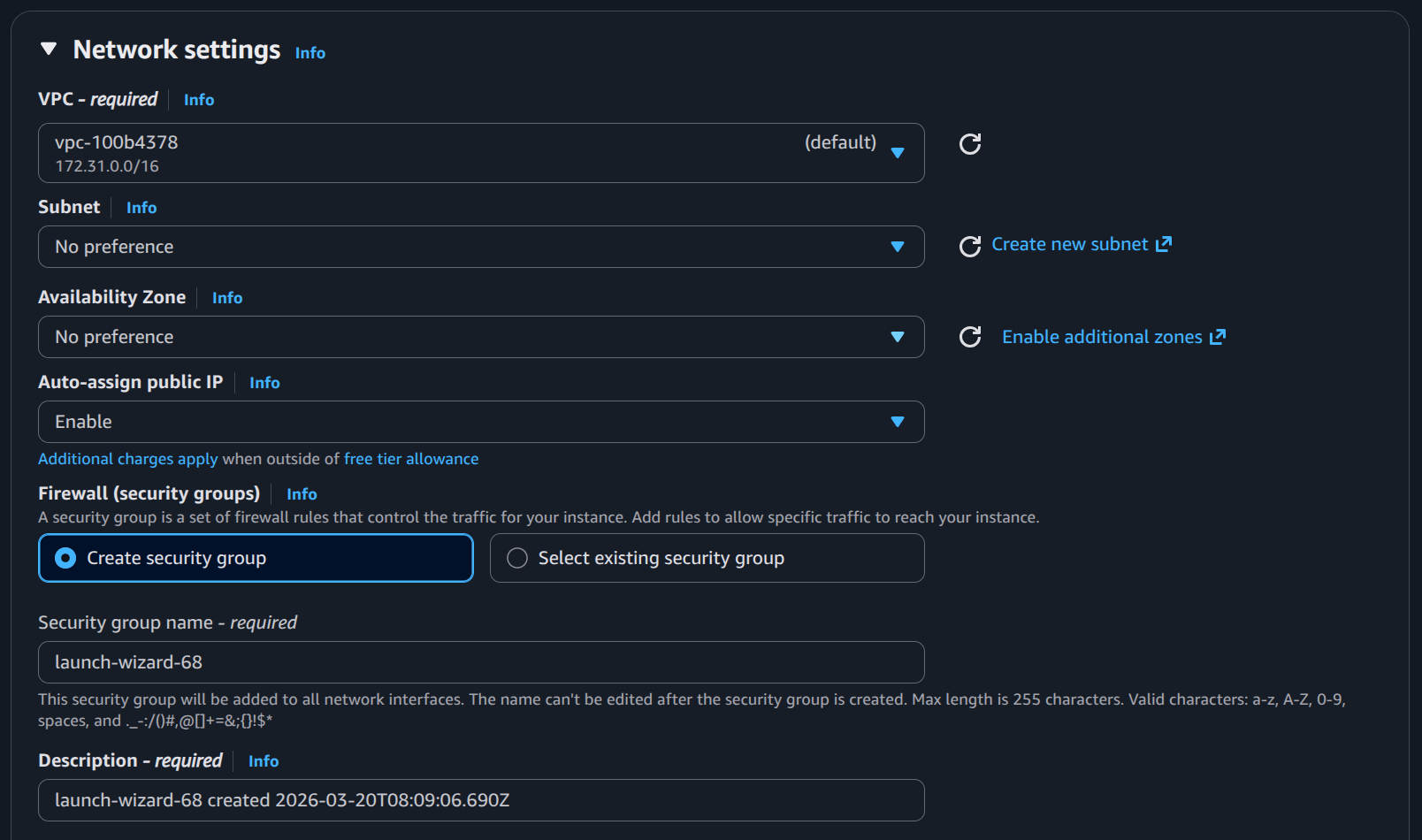 Network settings