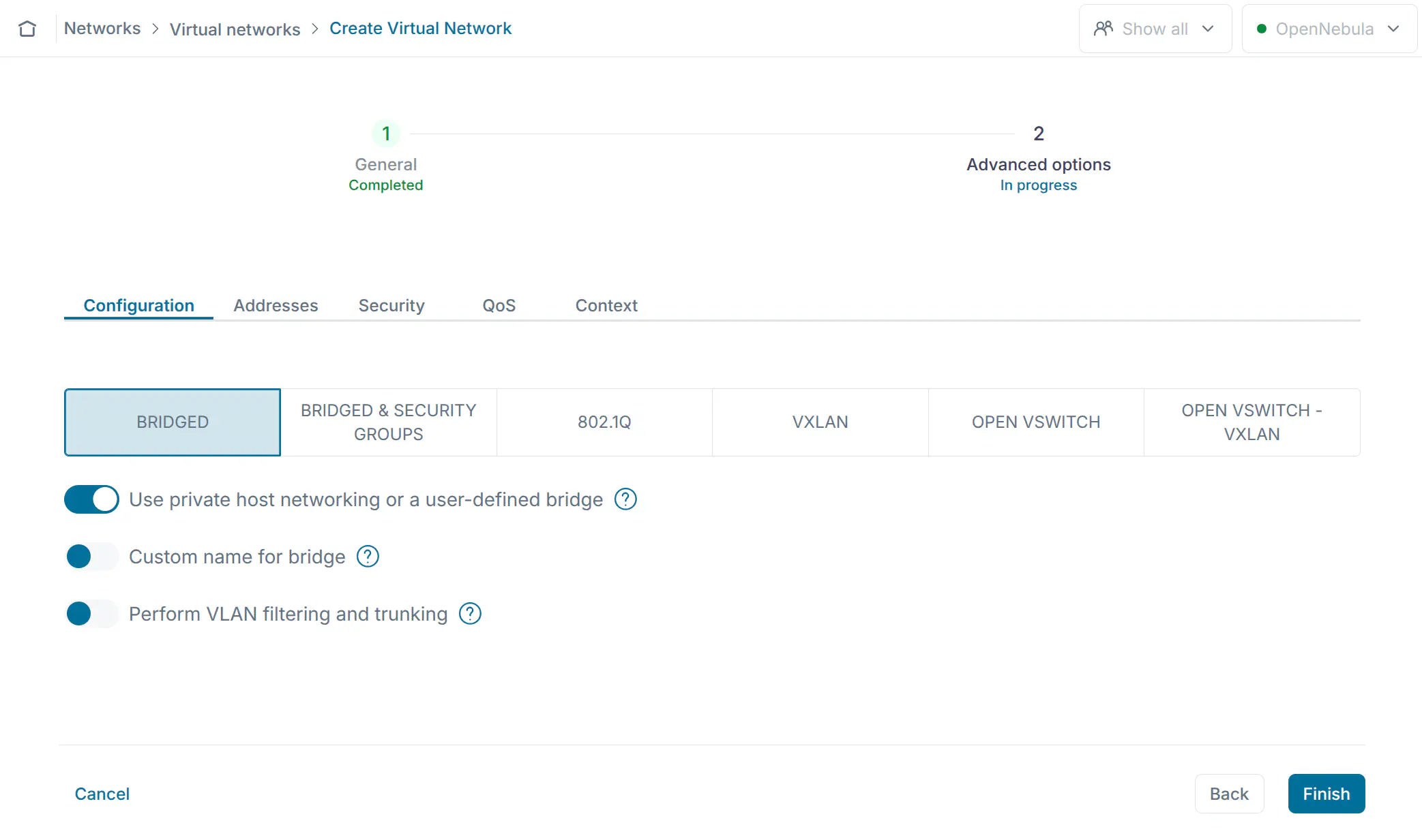 OneKS Quickstart create private Vnet step 2