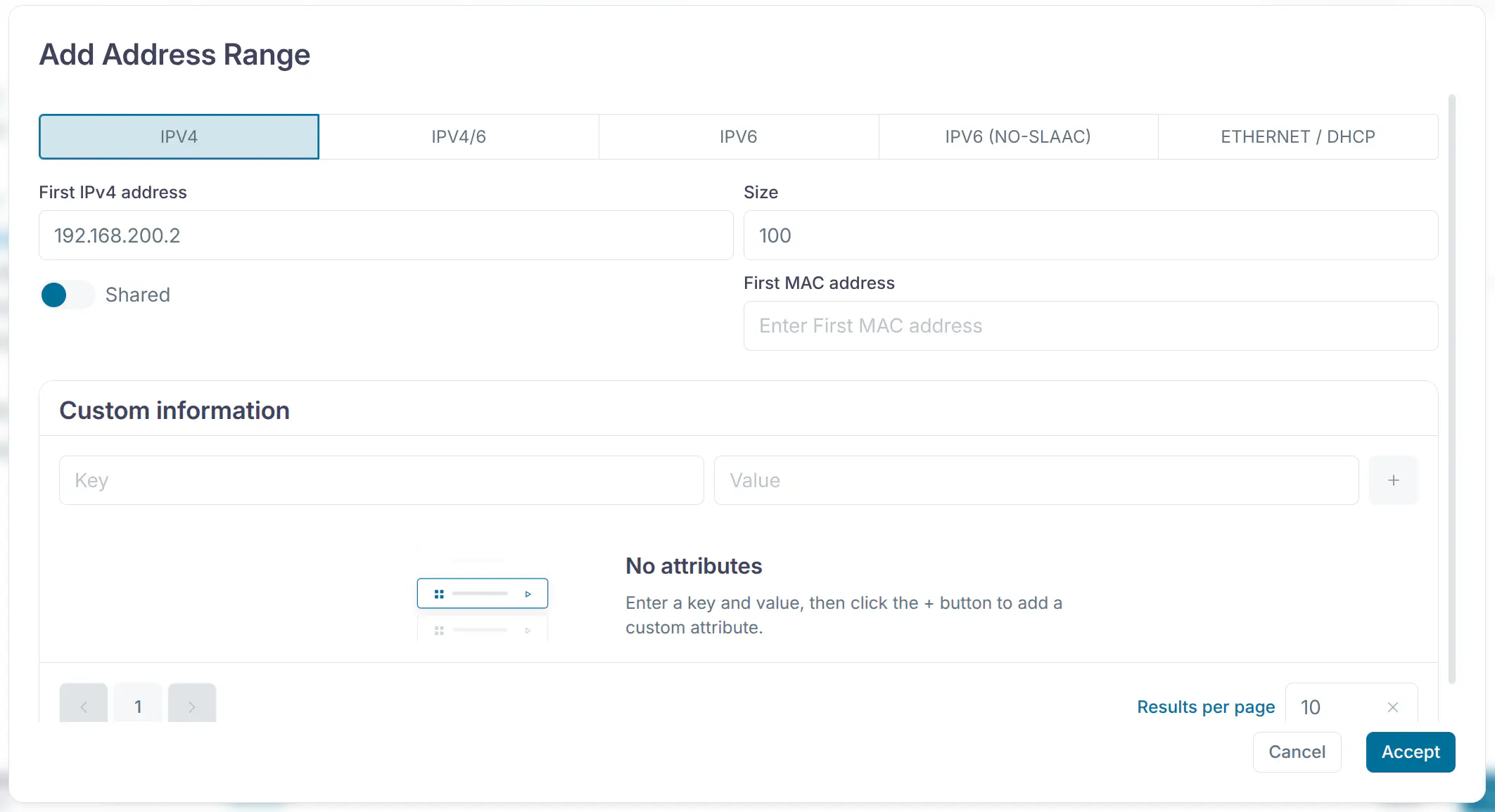 OneKS Quickstart create private Vnet add address range