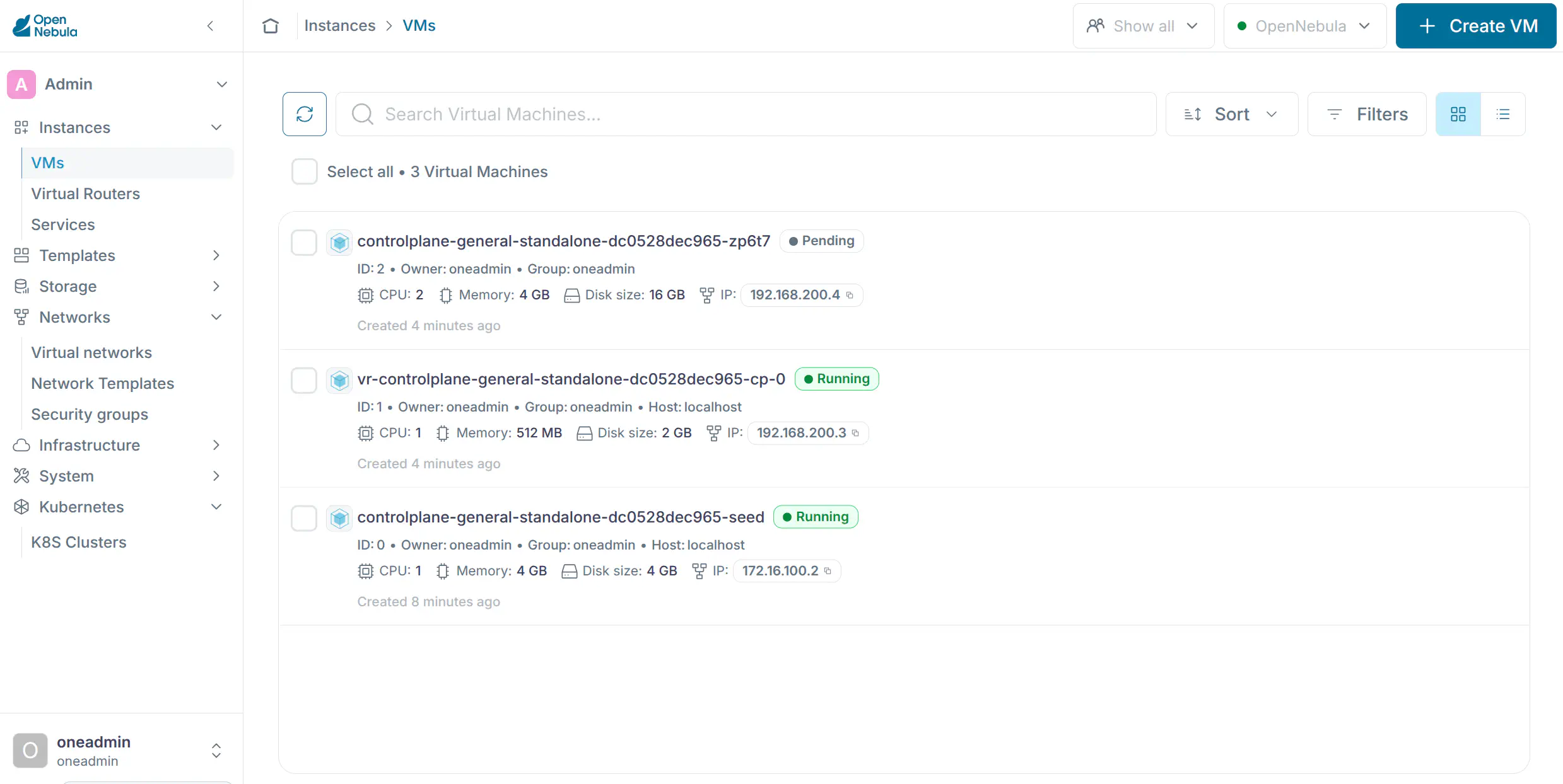 OneKS Quickstart create K8s cluster