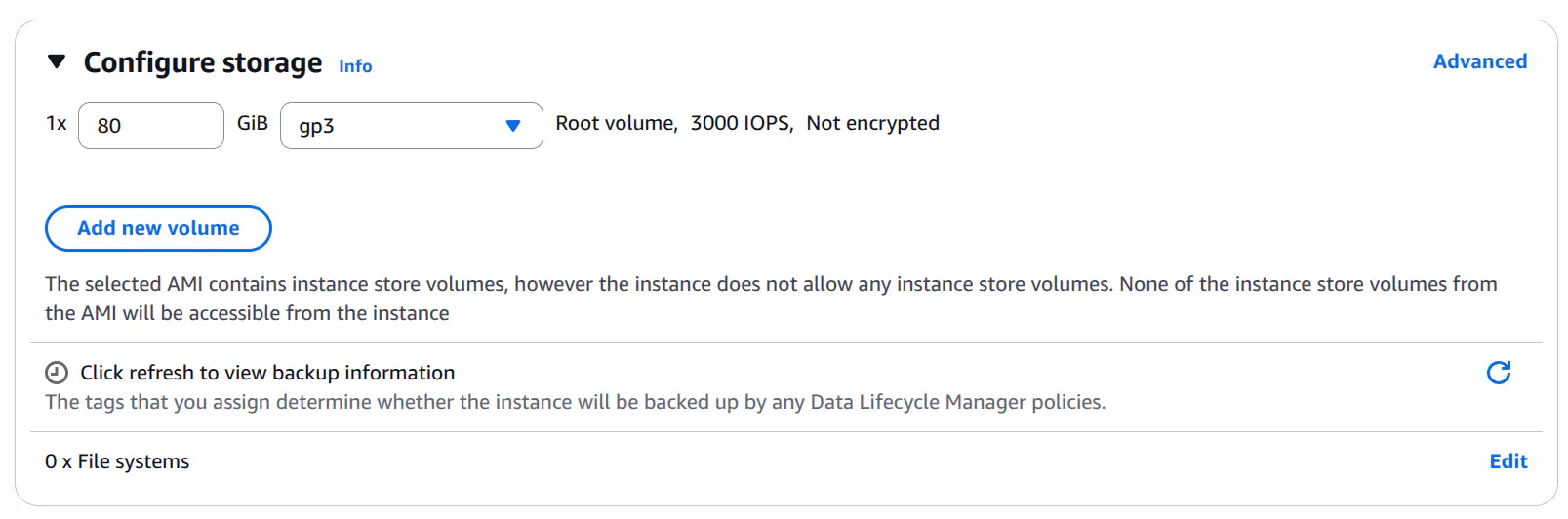 Configure storage