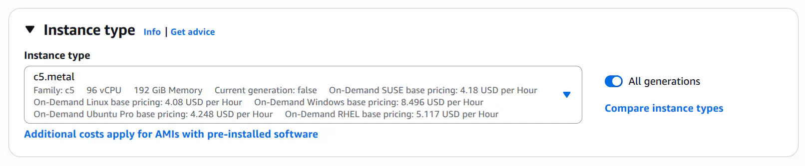 Instance type