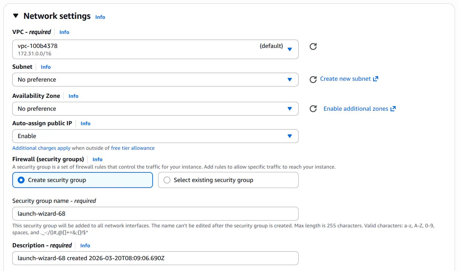 Network settings