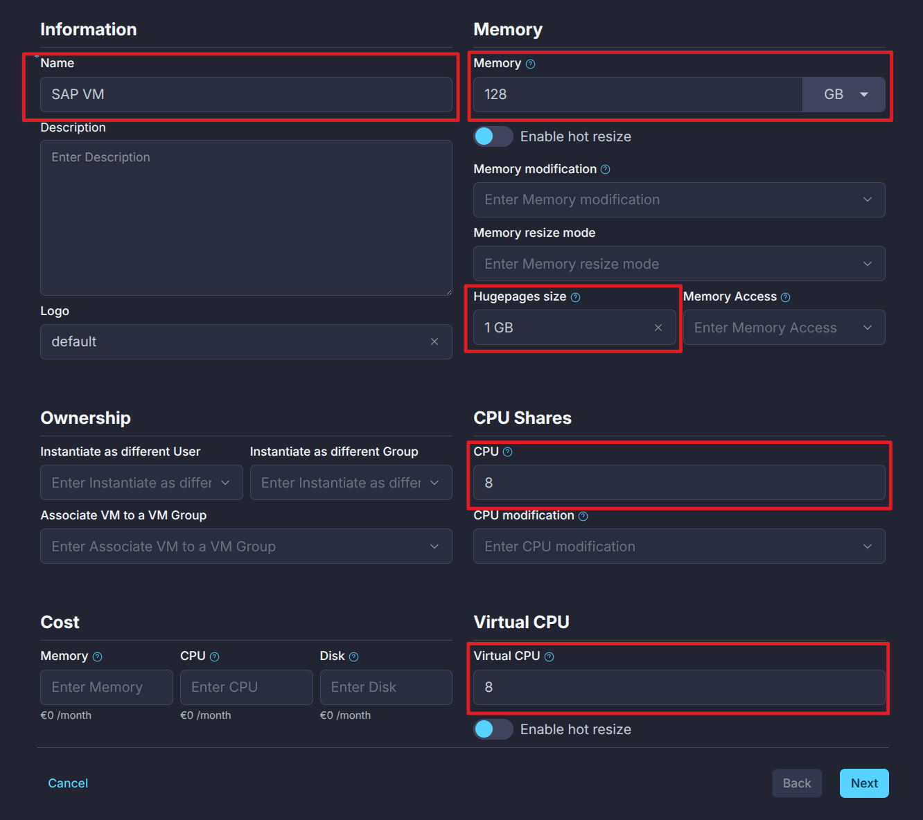 SAP General settings