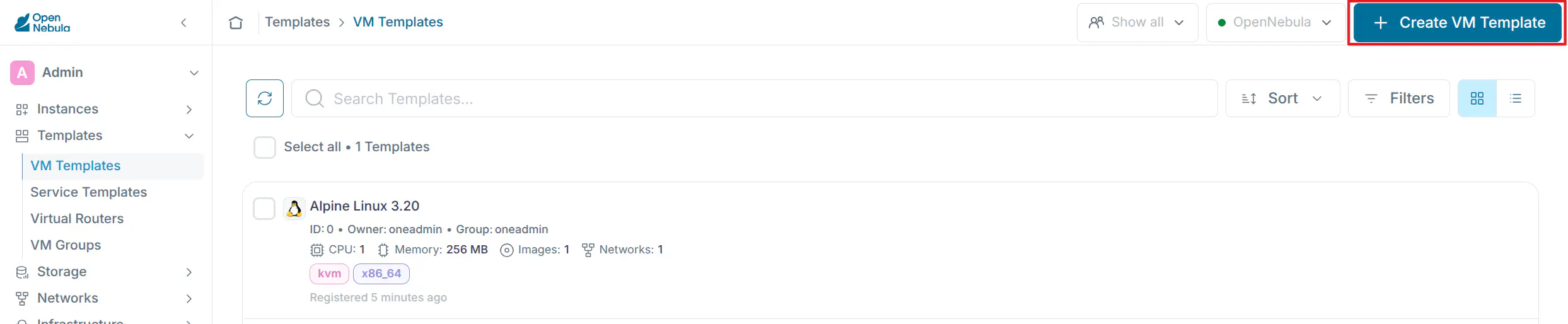 Create VM template