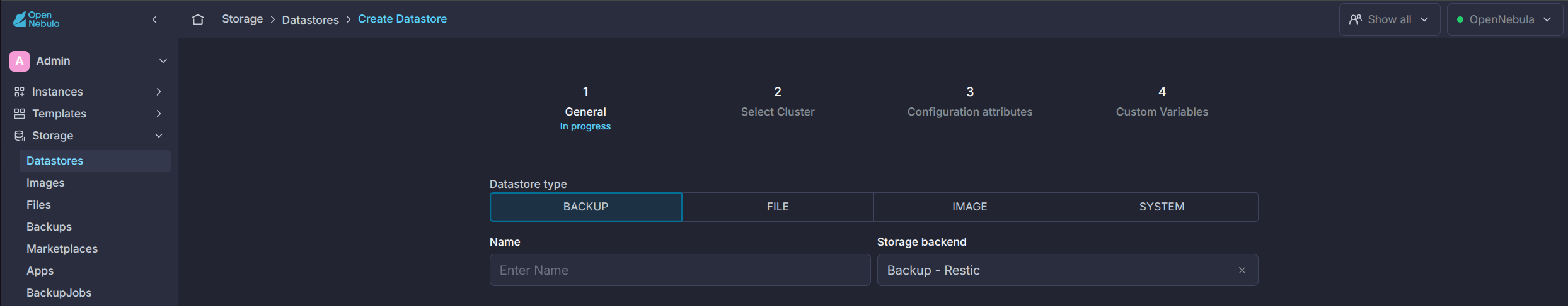 Create Restic Backup