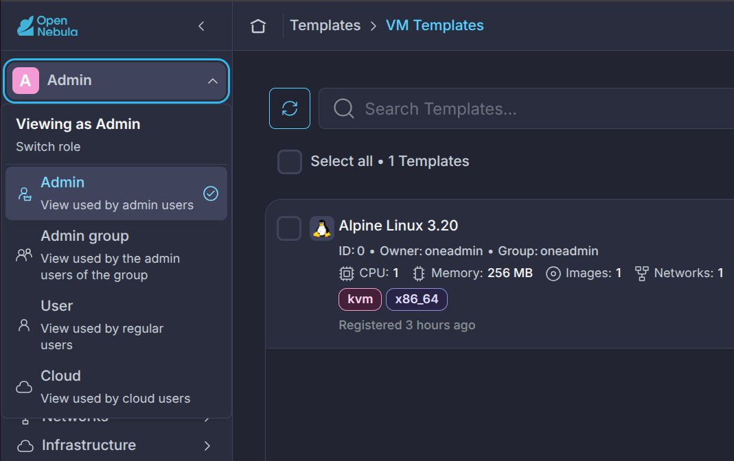 Sunstone view dropdown