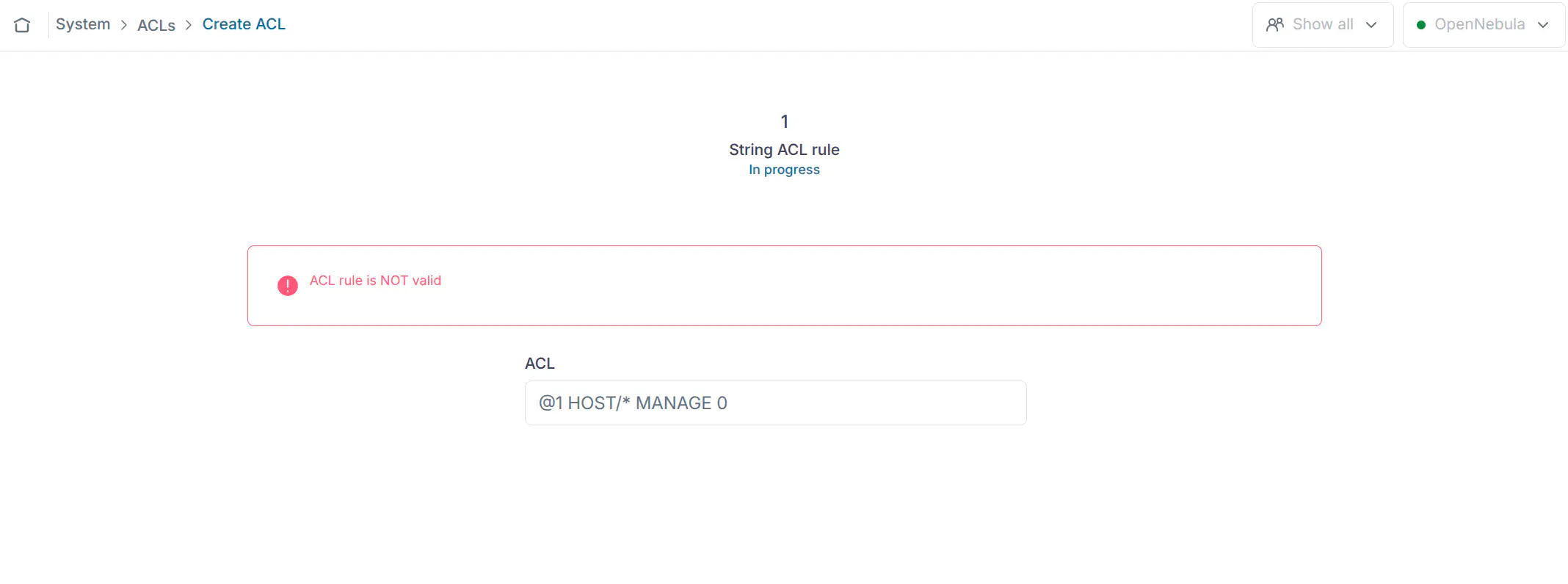 Sunstone ACL string validation