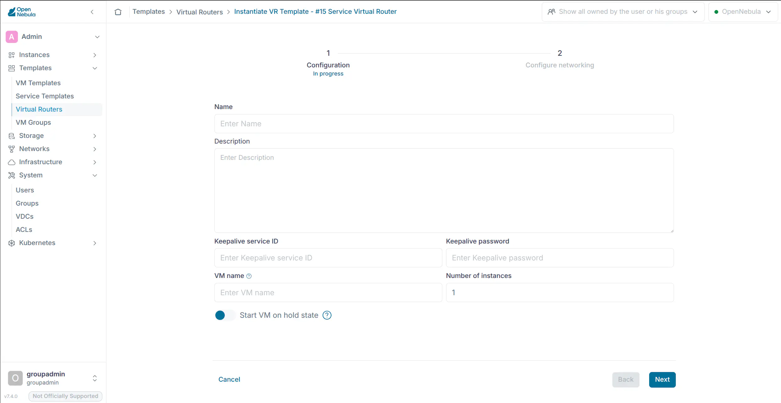 Group Admin View