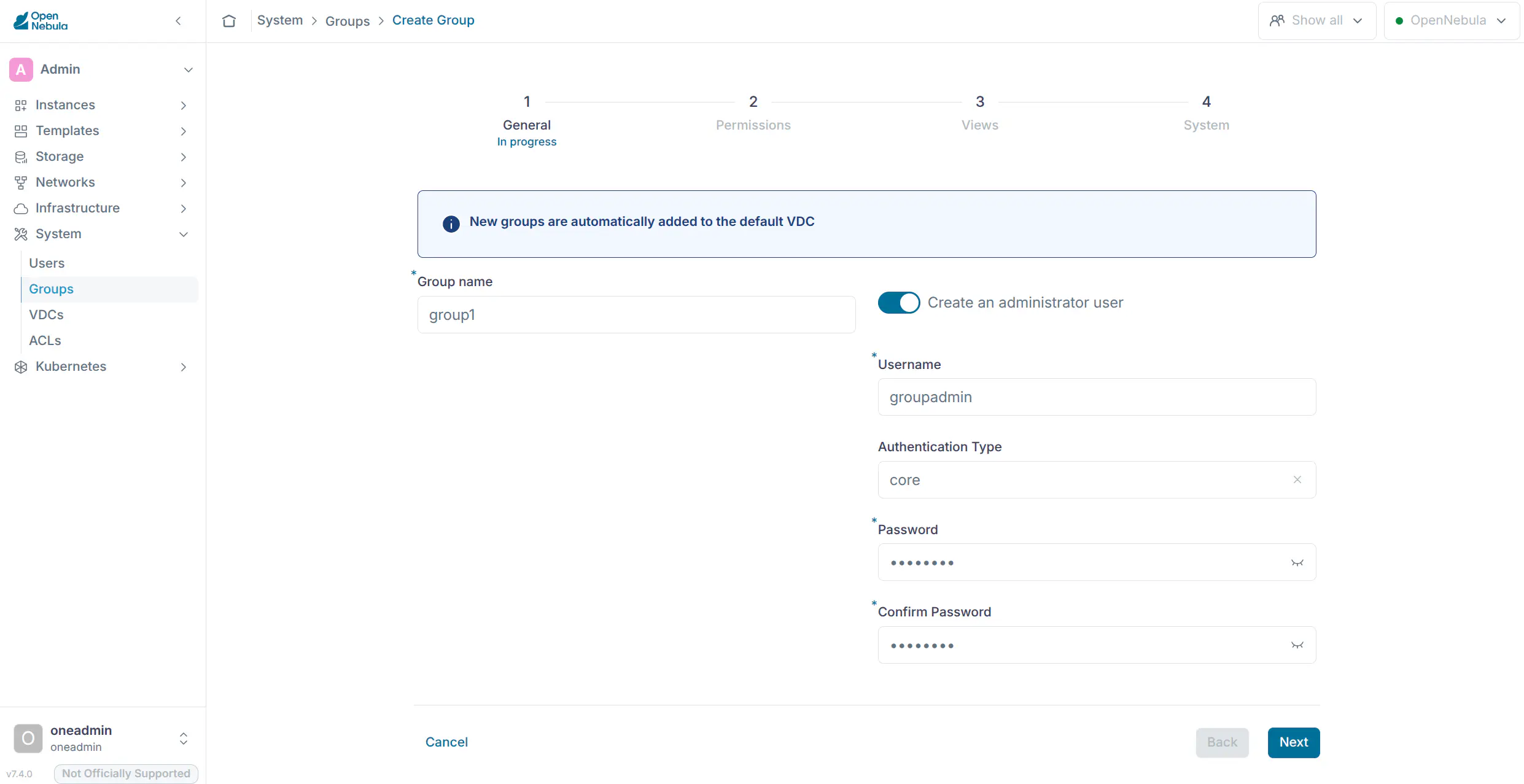 Create group