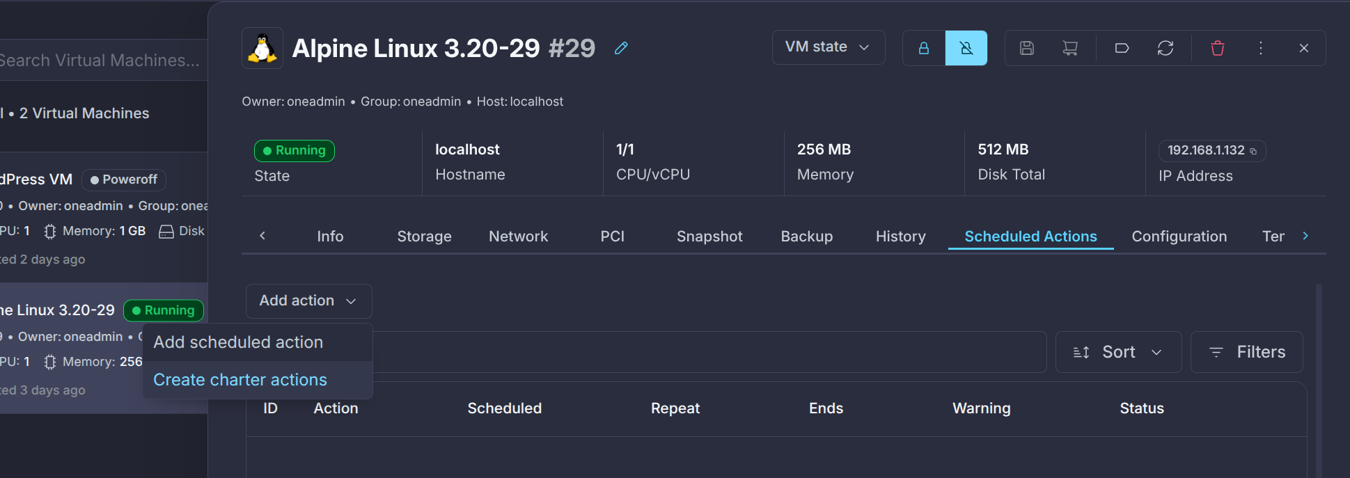 VM Instance Charters