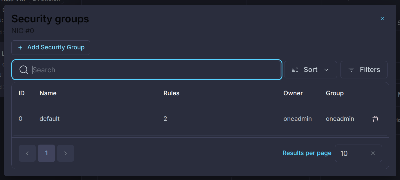 VM Instance Security Groups