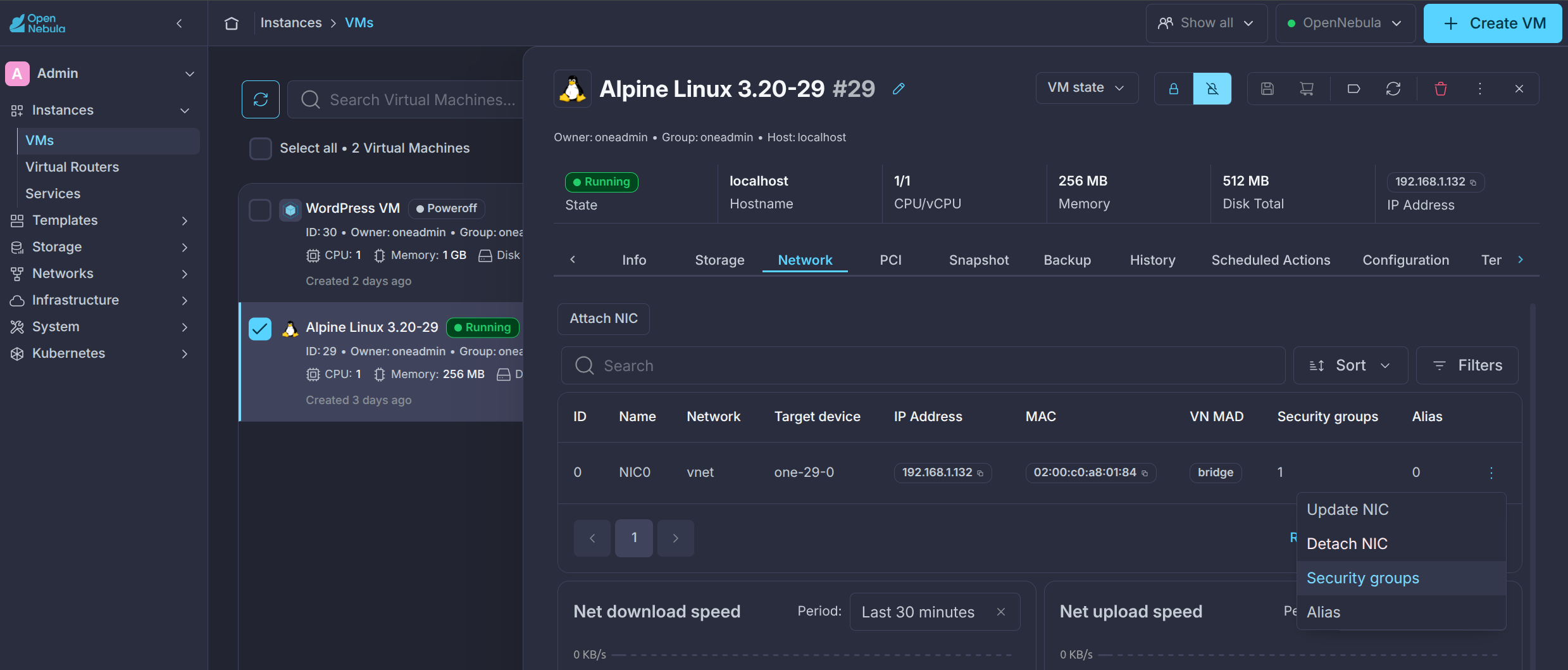 VM Instance Security Groups