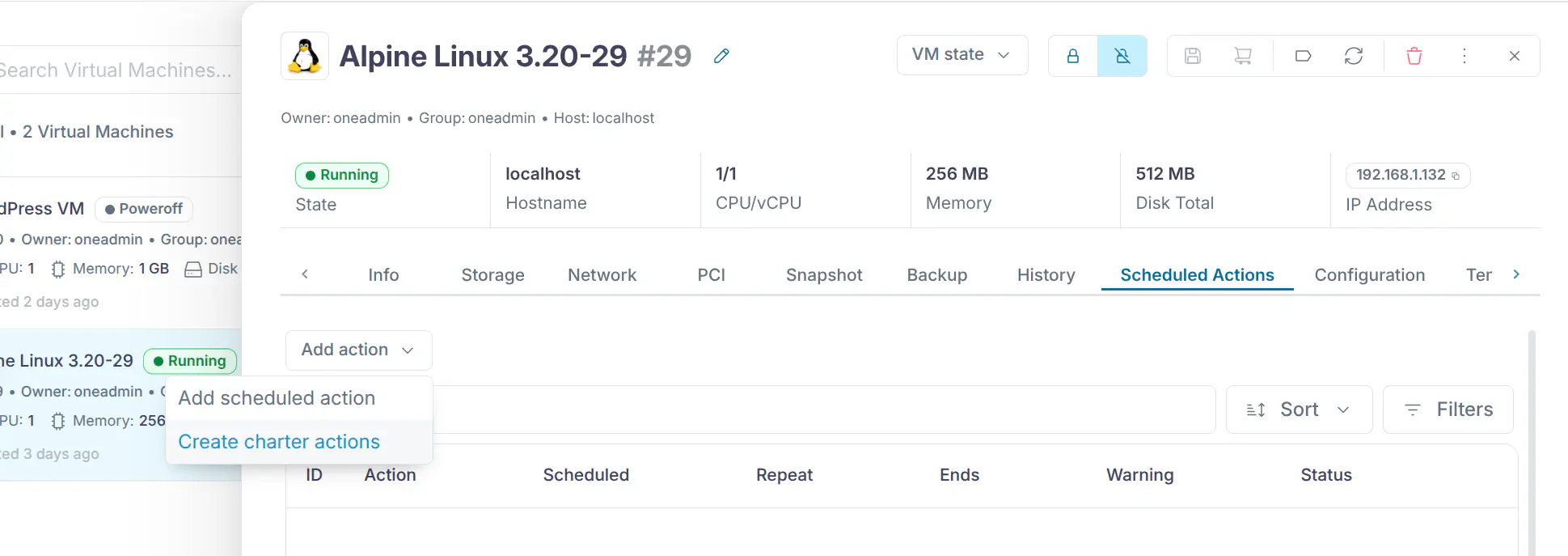 VM Instance Charters