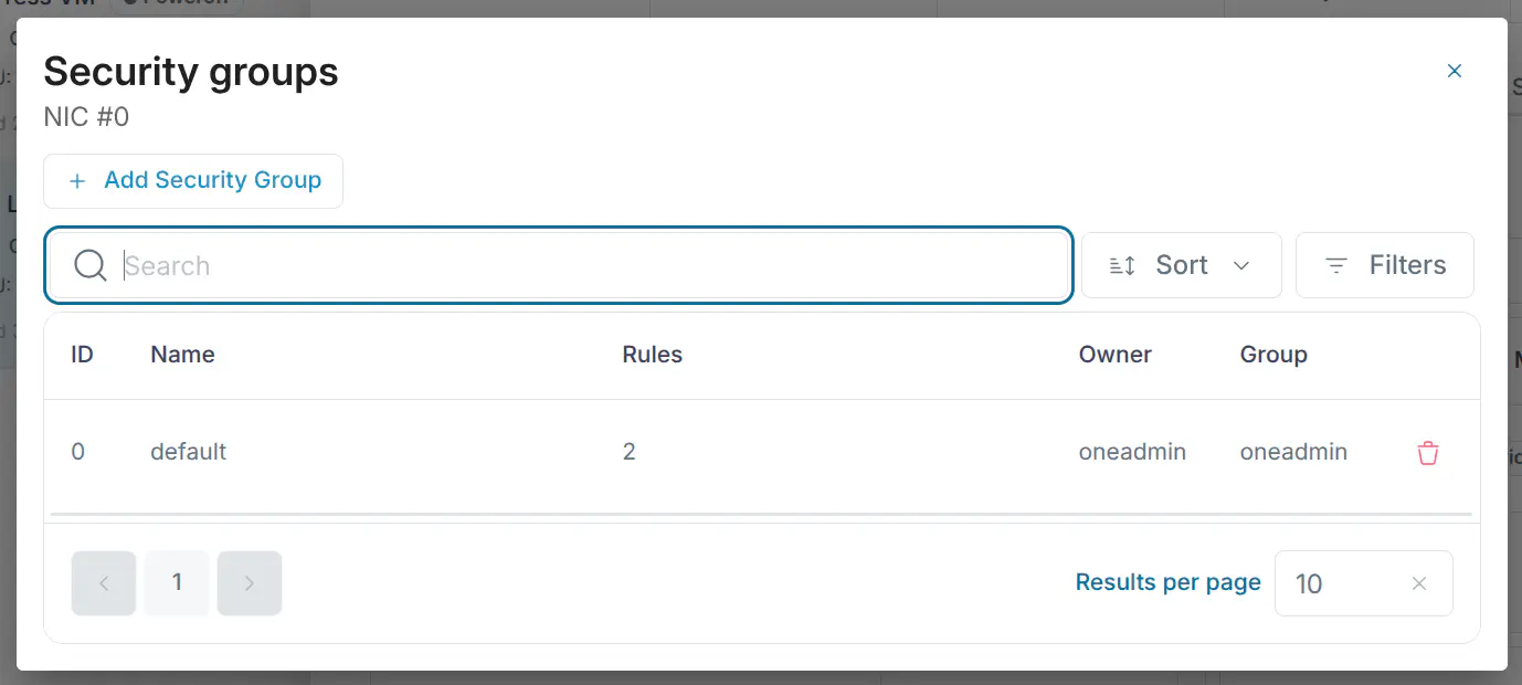 VM Instance Security Groups