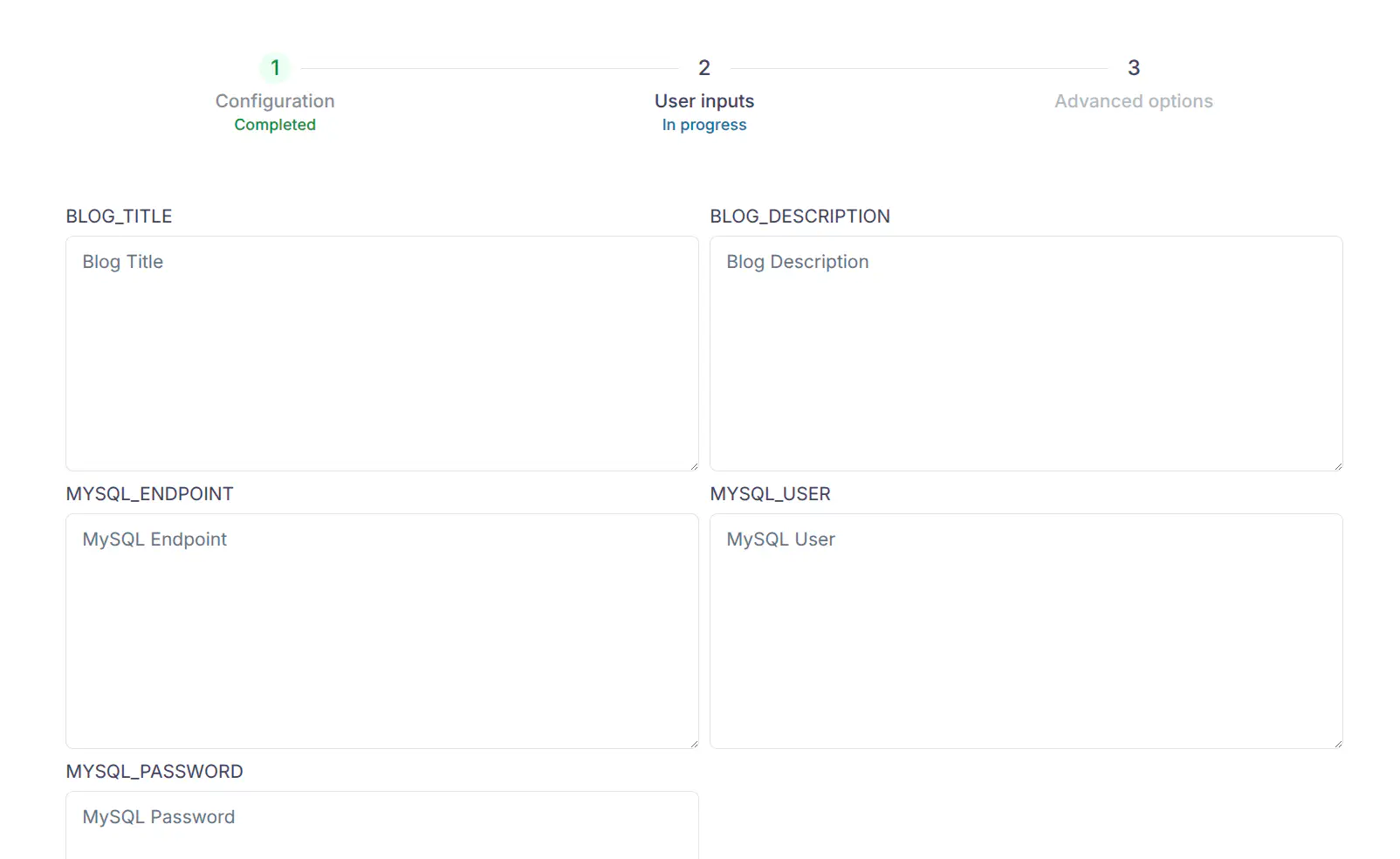 VM Template User Inputs No Convention