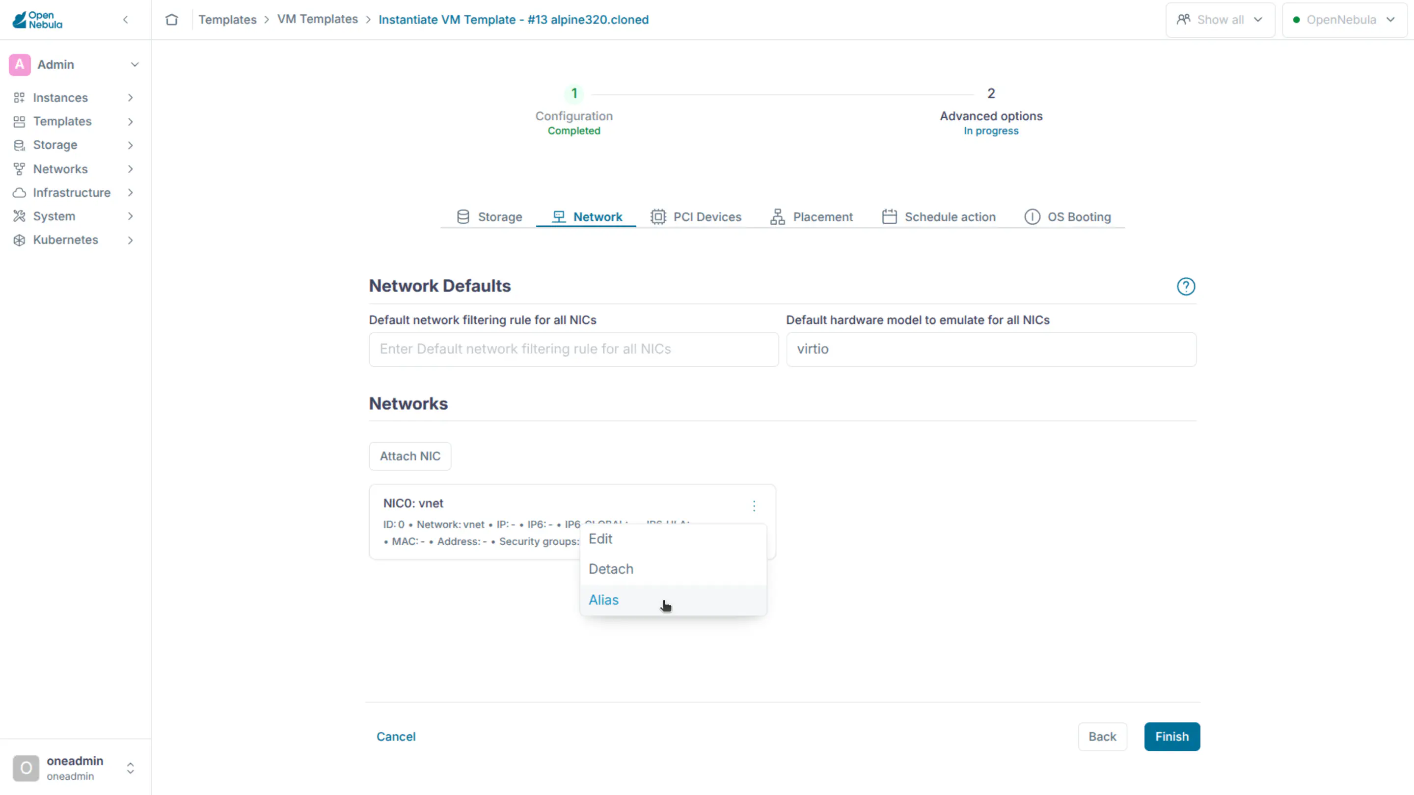 Sunstone network alias option