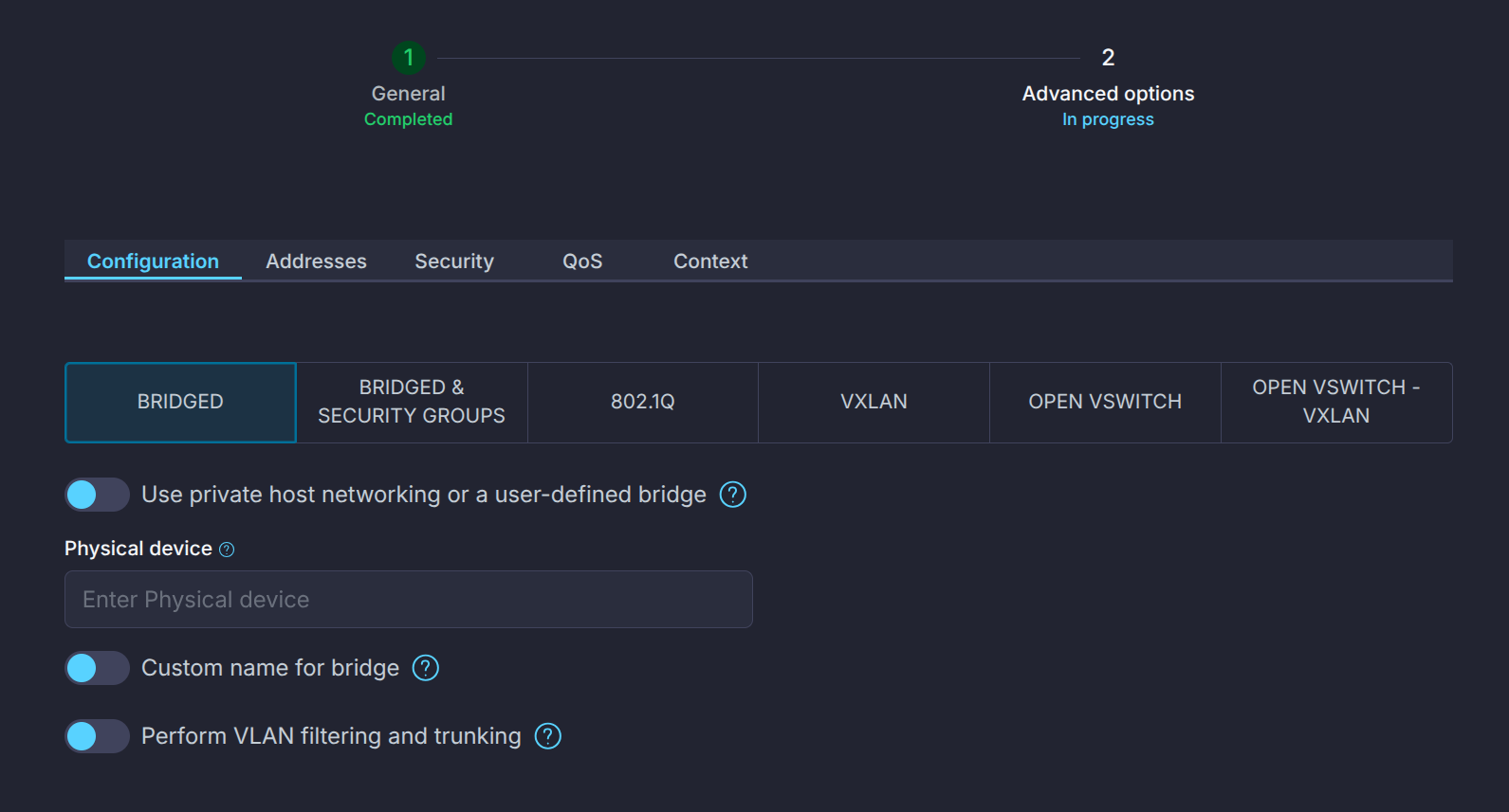Sunstone Virtual Networks create advanced step