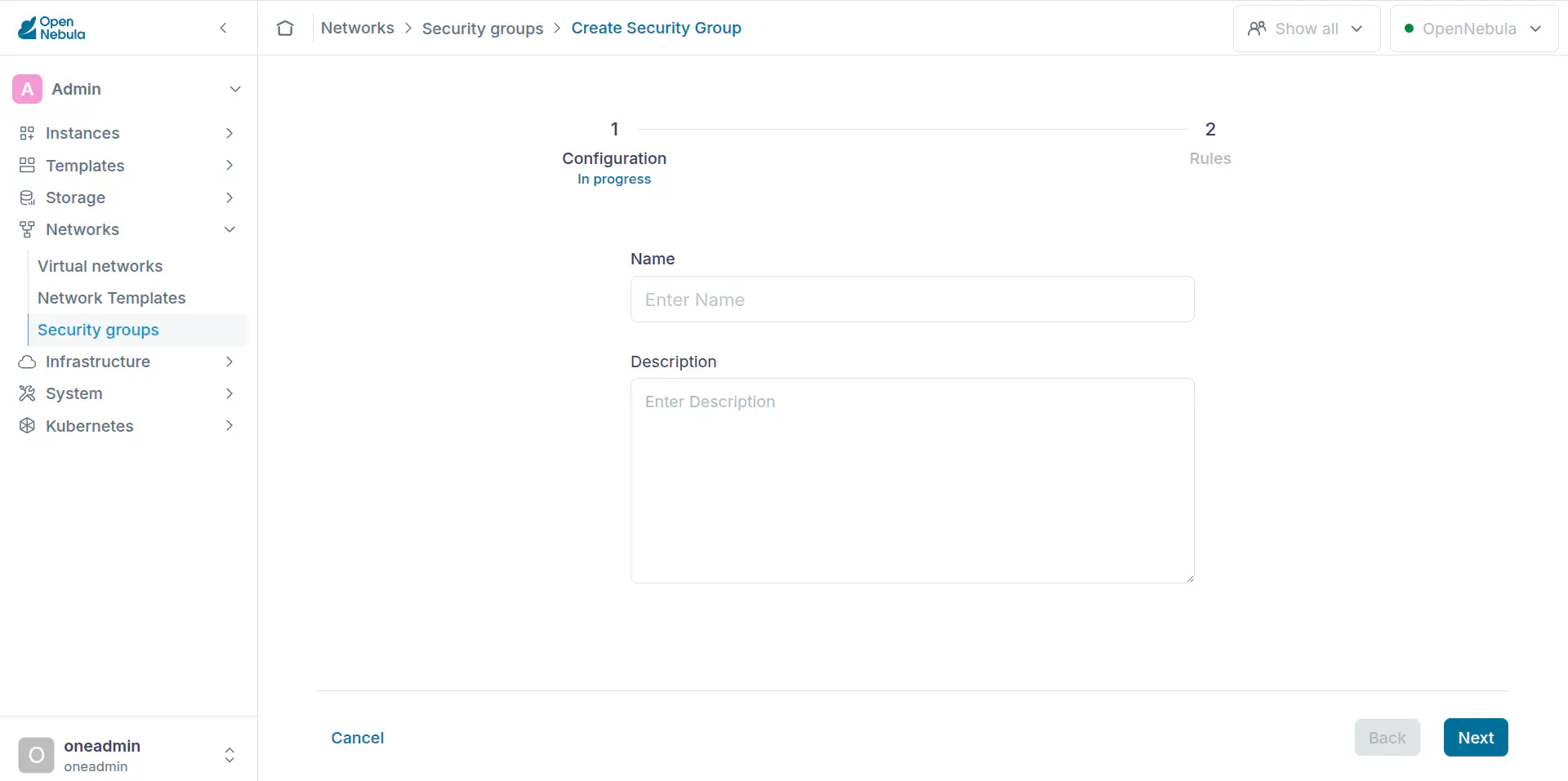 Sunstone create security group